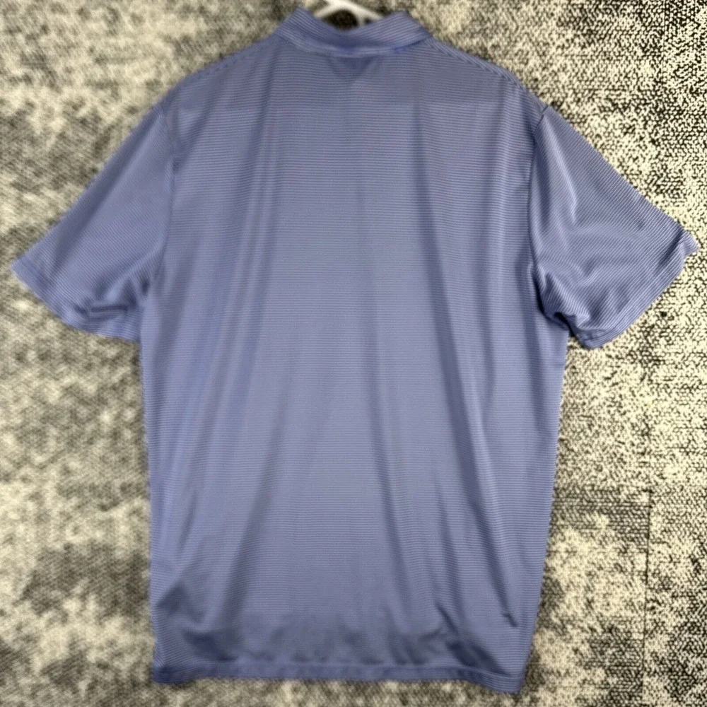 RLX Ralph Lauren Polo Mens Large Blue Striped‎ Moisture Wicking